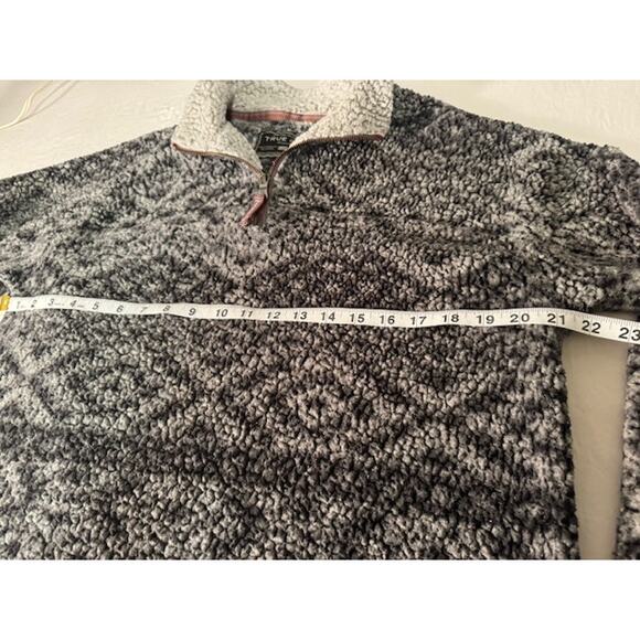 True Grit Quater Zip‎ Pullover Sherpa Fleece White Gray Black Unisex - Picture 3 of 6